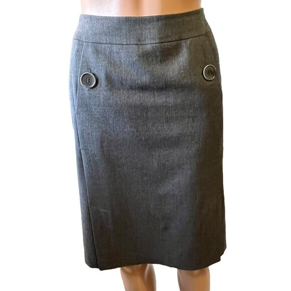 Talbots Gray Italian Wool Pencil Skirt 4 Pocket Career Business Stretch Academia - Picture 1 of 5